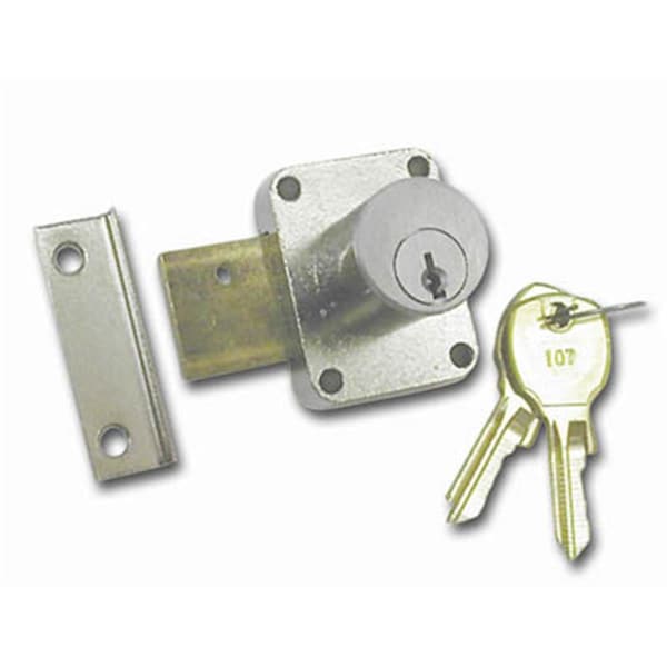 National Lock .88 In. Cylinder Pin Tumbler Locks With Key 107 - Dull Chrome N8173 26D 107 - main